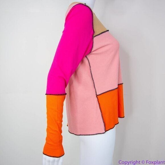 NEW Eloquii Pink Orange Patchwork Color Block Top, size‎ 22/24 - Picture 9 of 16